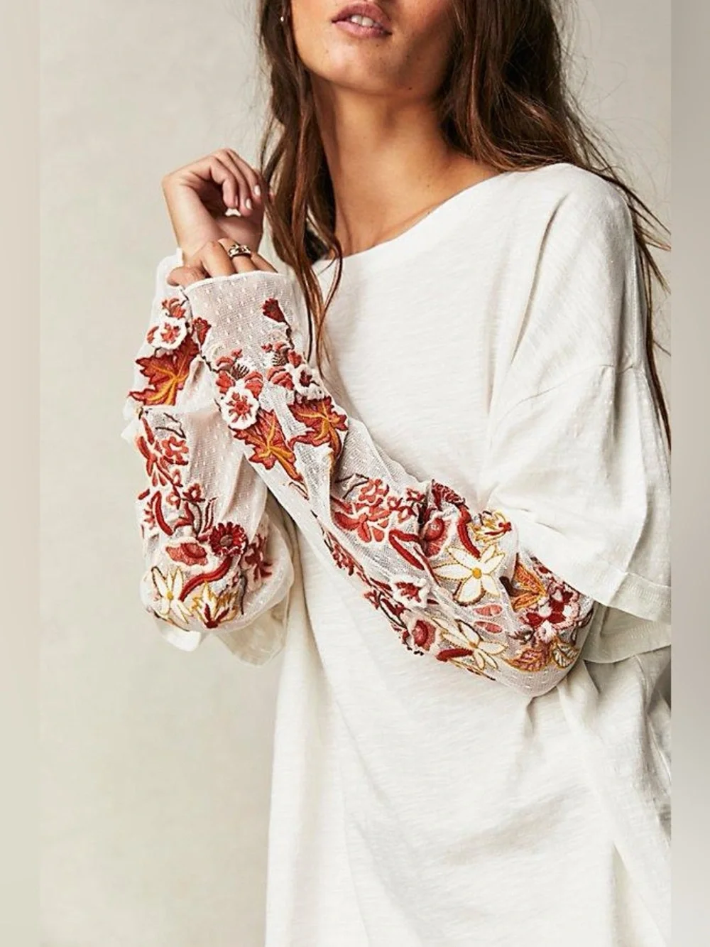 NWT! FP Free People Gardner Tee Sz Large